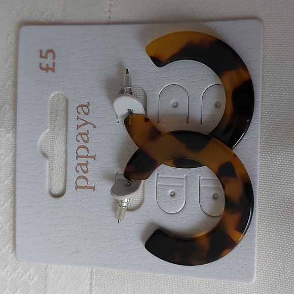 Papaya Jewelry Papaya Faux Tortoise Acrylic Hoop Earrings Poshmark